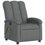 vidaXL Fauteuil de massage inclinable gris foncé tissu