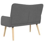 vidaXL Sofa 2 places Gris foncé 115 x 61 x 87 cm Tissu