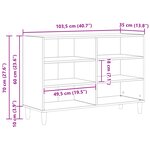Buffet vidaXL Chêne noir Chêne massif 103.5 x 35 x 70 cm Buffet