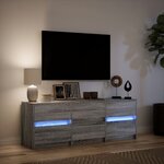 vidaXL Meuble TV avec LED sonoma gris 140x34x50 cm bois d'ingénierie