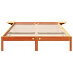 vidaXL Cadre de lit avec tables de chevet Marron Marron cire