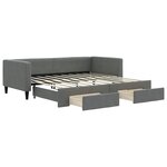 vidaXL Lit de jour avec lit gigogne et tiroirs 100x190 cm tissu