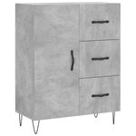 vidaXL Buffet haut Gris béton 69 5x34x180 cm Bois d'ingénierie