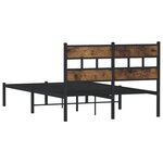 vidaXL Cadre de lit en métal sans matelas chêne fumé 120x190 cm