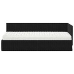 vidaXL Cadre de lit d'angle avec matelas 2 Pièces Noir Velours