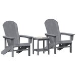 vidaXL Chaise de jardin 3 Pièces Gris clair Polyéthylène
