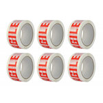 Lot de 6 rubans adhésif fragile 66mx50mm tesa
