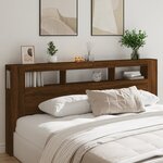 vidaXL Tête de lit à LED chêne marron 220x18 5x103 5cm bois ingénierie