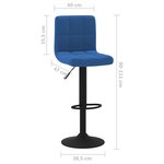 vidaXL Tabouret de bar Bleu Velours