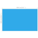 vidaXL Couverture de piscine rectangulaire 800x500 cm PE Bleu