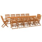 vidaXL Ensemble à manger de jardin 13 Pièces 280x90x75 cm bois d'acacia