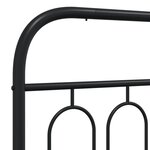 vidaXL Cadre de lit métal avec tête de lit noir 107x203 cm