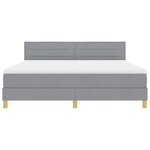 vidaXL Lit à ressorts avec matelas Gris clair 180 x 200 cm tissu