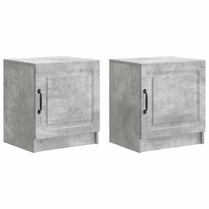 vidaXL Cabinet de chevet 2 Pièces Gris béton 43 x 34 5 x 47 cm