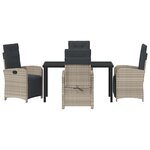vidaXL Ensemble de salle à manger pour jardin 5 Pièces Gris clair