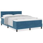 vidaXL Lit à ressorts avec matelas Bleu foncé 140 x 200 cm tissu
