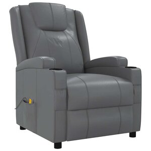 vidaXL Fauteuil de massage Anthracite Similicuir