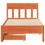 vidaXL Cadre de lit sans matelas cire marron 90x190 cm bois pin massif