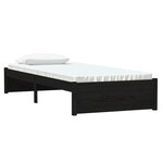 vidaXL Cadre de lit sans matelas noir bois massif 75x190 cm