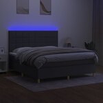 vidaXL Sommier à lattes de lit et matelas et LED Gris foncé 180x200 cm