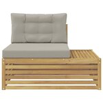 vidaXL Canapé d'extérieur en bout avec coussin Blanc 115 x 83 x 73 cm