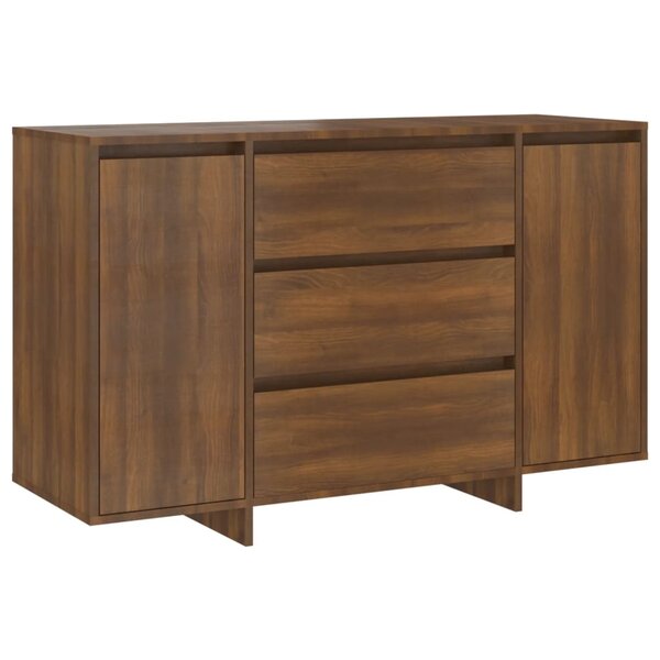 vidaXL Buffet avec 3tiroirs chêne marron 120x41x75cm bois d'ingénierie