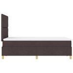 vidaXL Lit box spring avec matelas & LED Marron foncé 120x200 cm Tissu