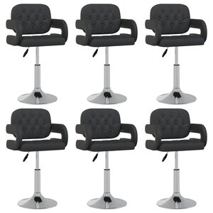 vidaXL Chaises pivotantes à manger lot de 6 noir similicuir