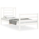 vidaXL Cadre de lit sans matelas blanc bois massif