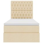 vidaXL Lit avec rangement et matelas Crème 90 x 200 cm Polyester