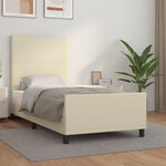 vidaXL Cadre de lit avec tête de lit Crème 80x200 cm Similicuir