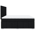 vidaXL Sommier à lattes de lit avec matelas Noir 200x200 cm Tissu