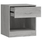 vidaXL Tables de chevet 2 Pièces avec tiroir Sonoma gris