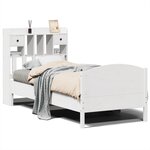 vidaXL Lit bibliothèque sans matelas blanc 75x190cm bois de pin massif