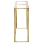 vidaXL Table console doré acier inoxydable et verre trempé