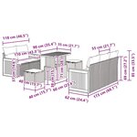 vidaXL Ensemble de canapé de jardin 8 Pièces Gris 90 x 55 x 71 cm