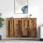 vidaXL Meuble mural Montage mural 2 Pièces Bois ancien 69 5 x 34 x 90 cm