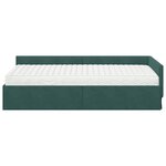 vidaXL Cadre de lit d'angle avec matelas Autre 2 Pièces Vert Velours