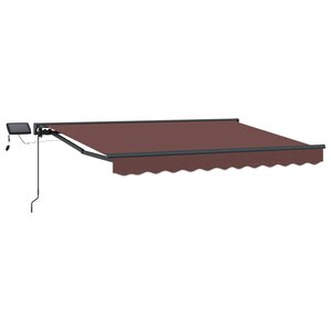 vidaXL Cadre de store manuel avec LEDs Marron et anthracite 2 5 x 2 m