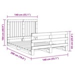 vidaXL Cadre de lit sans matelas avec tête de lit bois massif