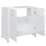 vidaXL Armoire de salle de bain Blanc brillant Bois d'ingénierie