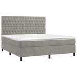 vidaXL Sommier à lattes de lit et matelas Gris clair 180x200cm Velours