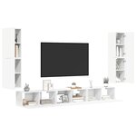 vidaXL Ensemble de meubles TV 7 Pièces Blanc Bois d'ingénierie