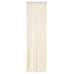vidaXL Rideau anti-mouches beige et blanc 56x200 cm chenille