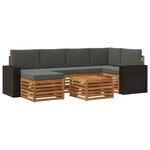 vidaXL Ensemble de canapé d'angle 7 Pièces Naturel et Anthracite