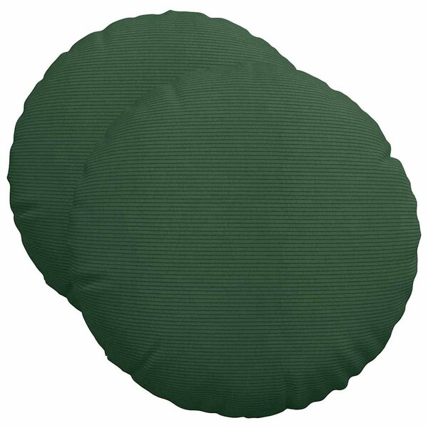 vidaXL Coussins de siège 2 pc Tissu en velours côtelé Vert foncé