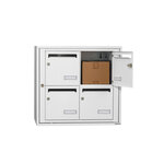 Bloc collectif Leabox  2x2  grade 3  simple face  intérieur  fixation murale  blanc neige  ral 9016 finition brillante