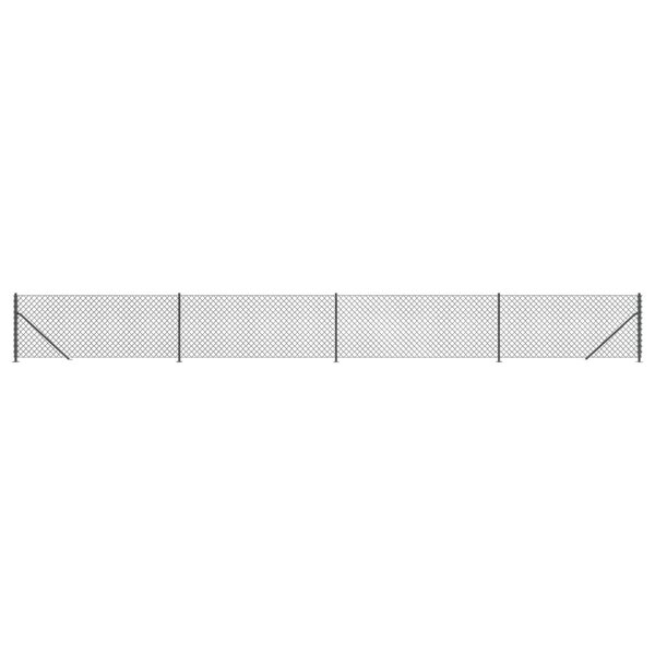 vidaXL Clôture à mailles losangées avec bride anthracite 1x10 m