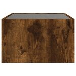 vidaXL Table basse avec LED infini chêne fumé 70x50x30 cm