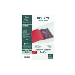Paquet de 100 chemises ROCK' S 210g 24x32cm Jaune Soleil EXACOMPTA